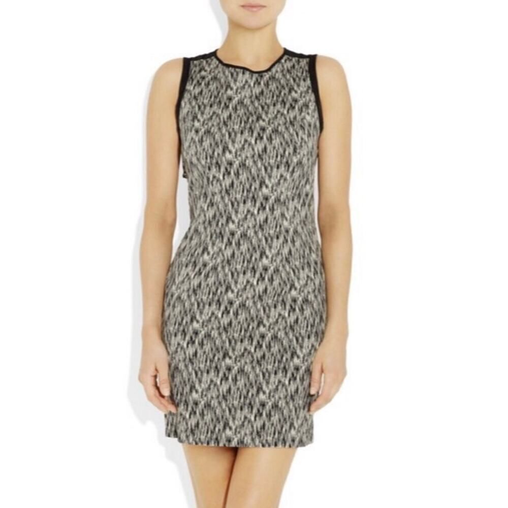 Sandro Paris Open Back Sheath Mini Dress Women's 3 Black White Sleeveless